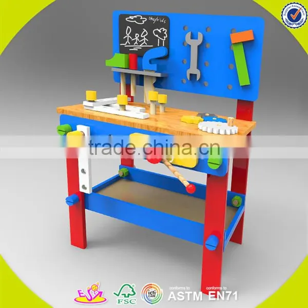 2017 Wholesale Kids Wooden Toy Workbench New Design Baby Wooden Toy Workbench Cheap Children Wooden Toy Workbench W03D076A photo-5