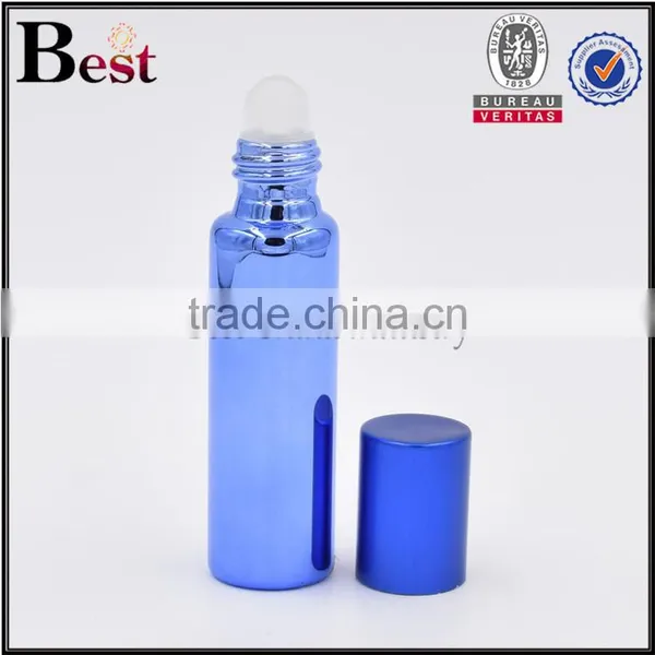 10ml Shiny Blue Roller Bottle UV Color Glass Roller Bottle Essential Oil Roller Ball Bottle photo-2