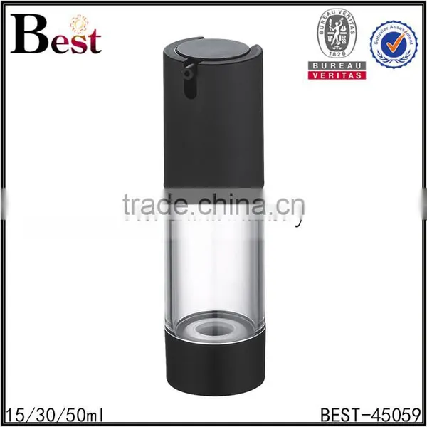 15ml 30ml 50ml Black Plastic Cosmetic Airless Pump Bottle Pet Bottles Cosmetic Airless Pump Bottle photo-3