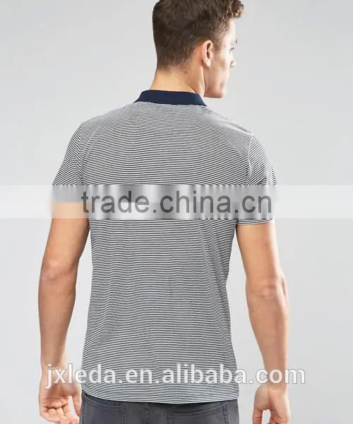 Latest Design Stripe Jersey 100% Cotton Men Polo Shirt OEM/ODM Service photo-2