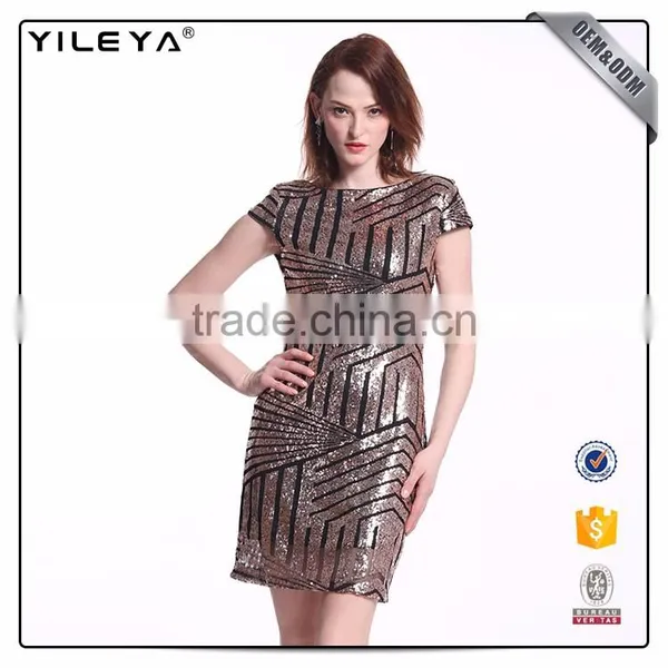 Oem&Odm Service Dotted Line Deep V Behind Women Stylish Dress photo-6