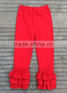 2015 Girls Ruffle Leggings Solid Colors Kids Cotton Pants Wholesale Girls Triple Ruffle Pants photo-4