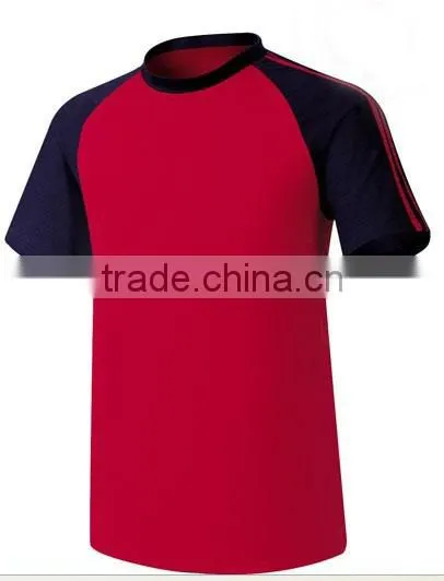 Cotton Red&white Two Tone Plain t Shirt for Men photo-5