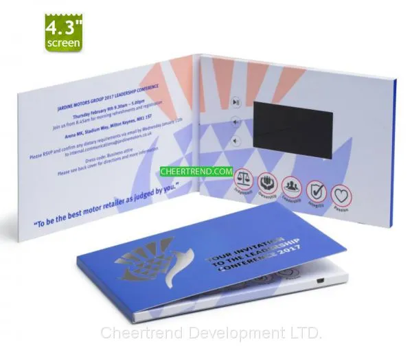 2017 Most Thinnest A5/A4 Portrait Brochure 4.3 Inch TFT Lcd Video Greeting Card, Lcd Video Cards, Video Brochure photo-4