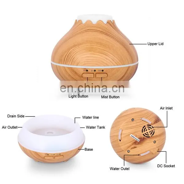 150ml 14 Color Lights Wood Grain Cool Mist Humidifier ,Aroma Essential Oil Diffuser photo-3