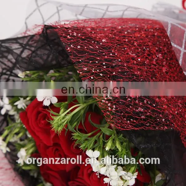 Hot Sale Flower Wrapping Organza Roll for Valentine's Day Organza Material photo-2