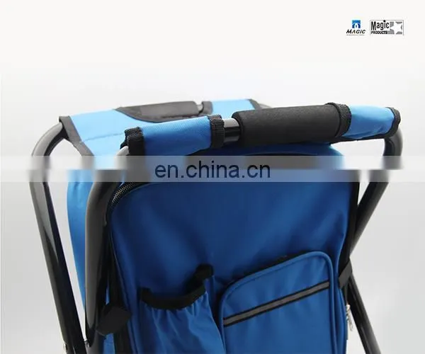 Premium 600D Oxford Fabric Camping Hiking Cooler Bag Backpack Folding Stool With Strap photo-4