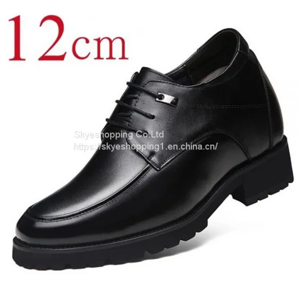 Men Height Increasing 12 CM Elevator Dress Derby Shoes