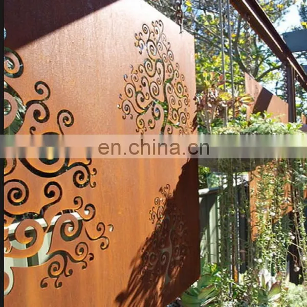 Customized High Quality Laser Cutting Corten Rusted Steel Screen photo-7