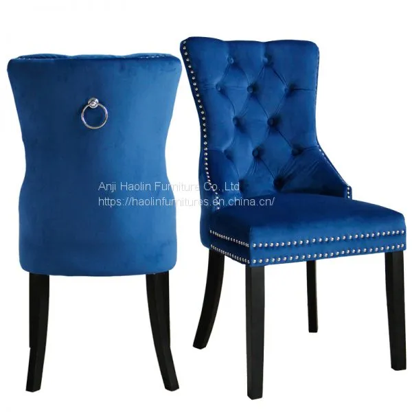 Velvet Dining Chairs in Solid Wood ,Side Chair Counters HL-6087-1 photo-2