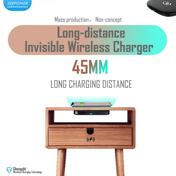 ZeePower 45mm Invisible Wireless Charger,Undertable Charger,Long Charging Distance OEM ODM Wholesale