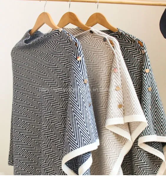 Herringbone Cashmere Poncho (TMM-004) photo-2