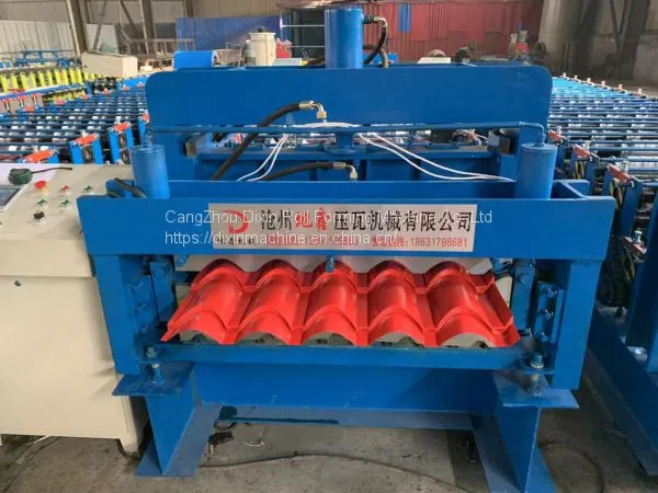 Bamboo Color Glazed Tile Trapezoidal Roof Sheet Roll Forming Machine photo-4