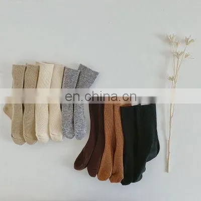 Angolan Rabbit Wool Korean Children's Socks Soft Waxy Double Needle Children's Socks Thickened Winter Warm Children's Socks photo-2