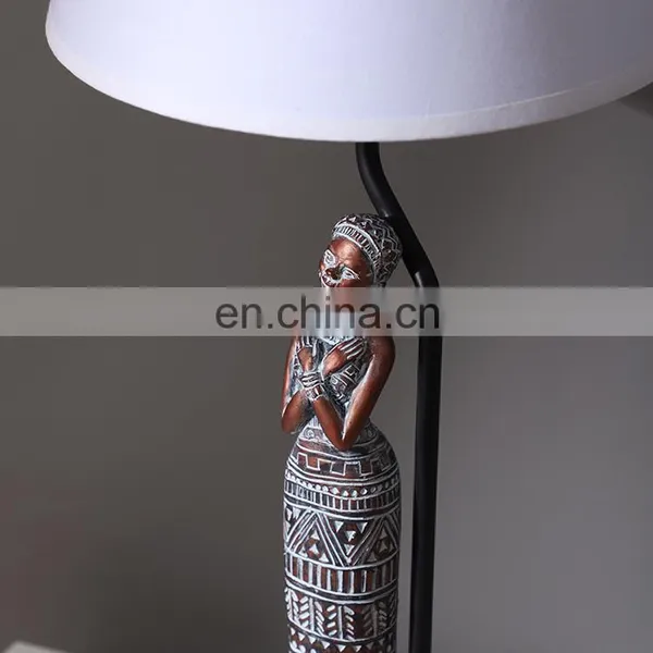 America Modern Customised Indoor Decoration Beautiful Woman Statue Resin Base Antique Table Lamps With Switch photo-4