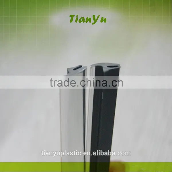 Bottom Door Seal Brush Strip Pvc Chrome Color h Shape Pvc Plastic Rubber Profile photo-3