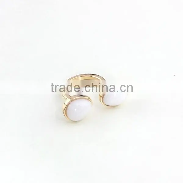Hot New Round Genstone Ring Gold Plated Alloy Ring for Girls photo-4