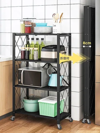 Kitchen Racks With Wheels Kitchen Storage Racks Metal Kitchen Shelves Display photo-2