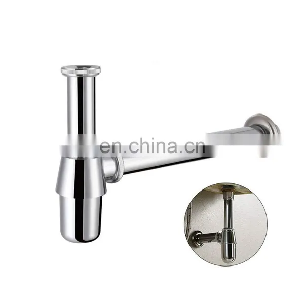 Brass Sliver Bathroom Sink Bottle Trap Drain Kit