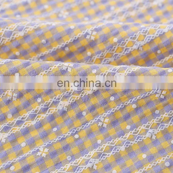 40 Colorful Plaid Printed Cloth Plain Weave Polyester Cotton Fabric Spring and Summer Children's Overalls Dress Mosquito Pants f photo-3