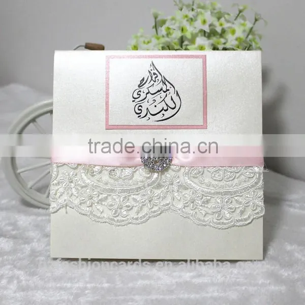 Royal Lace Buckle Customized Elegant Wedding Invitations Quality Choice photo-5