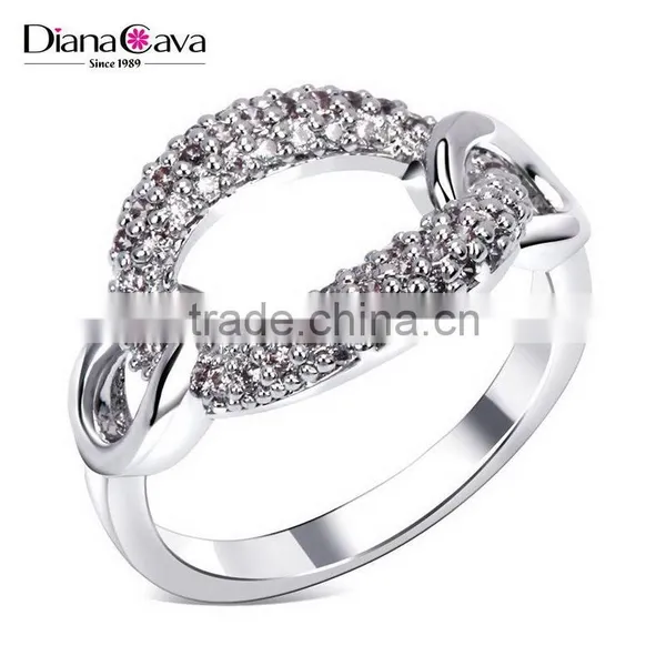 Top Quality Dongguan Factory White Gold Plated CZ Simple Fashion Jewelry Nice Ring photo-2