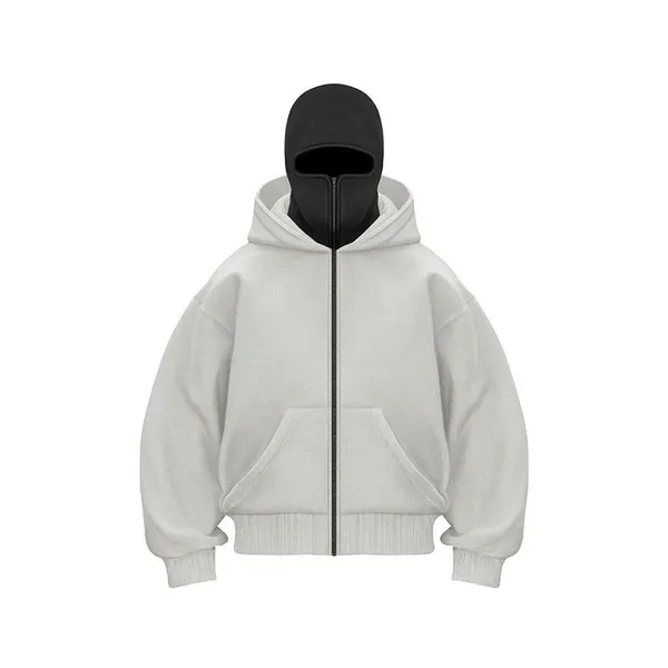 Hot Selling Blank DIY Autumn Ins Style Double Hood Zip Up Hoodie for Couples