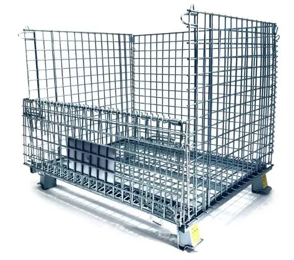 Folding Zinc Coated Warehouse Steel Mesh Storage Cage Stillage photo-1
