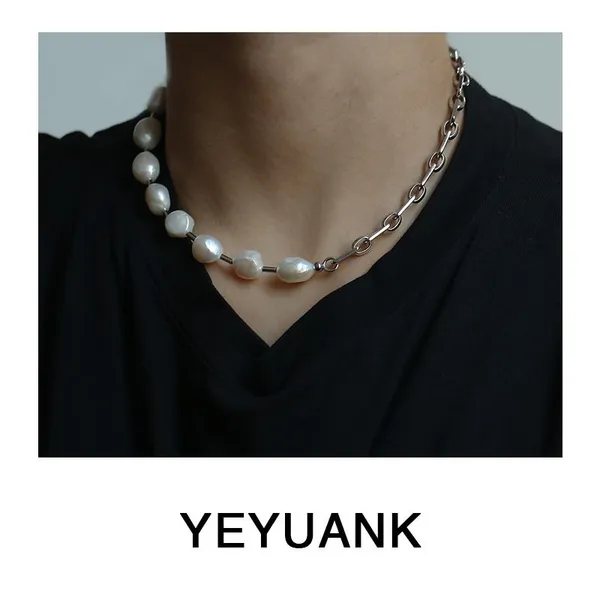 Silver Color Chain Splicing Pearl Bracelet for Women Simple Korean Irregular Imitation Pearl Bracelet Jewelry Birthday Gift photo-4