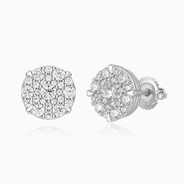 Shining Star Jewelry Fashion Earrings Wholesale Round Moissanite Men Earrings photo-4