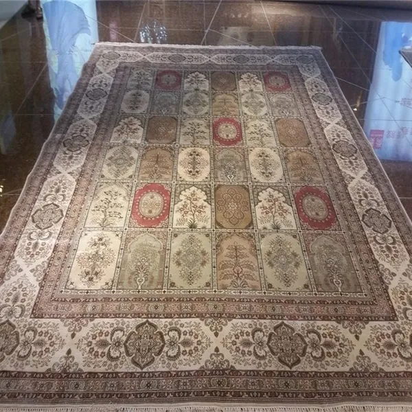 8x10ft/244x305cm Red Color Hand Knotted Silk Persian for Living Room photo-4