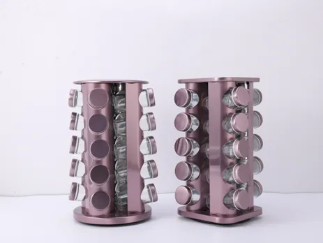 Rotating Glass Spice Jar Set With Stand photo-5