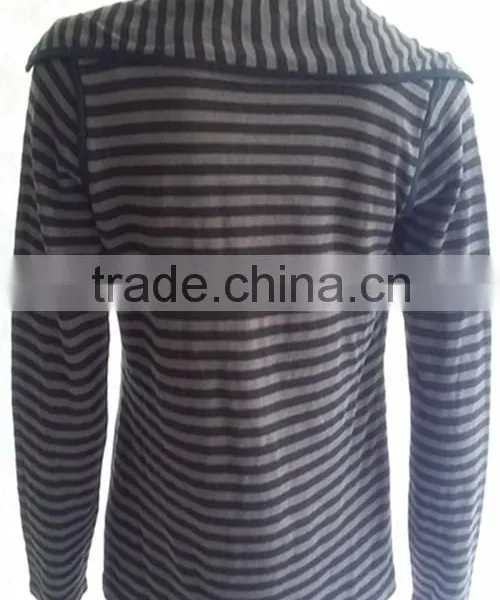 Lady Wool Knitting Wear Tailored Long Sleeve Stripe Cardigan photo-3