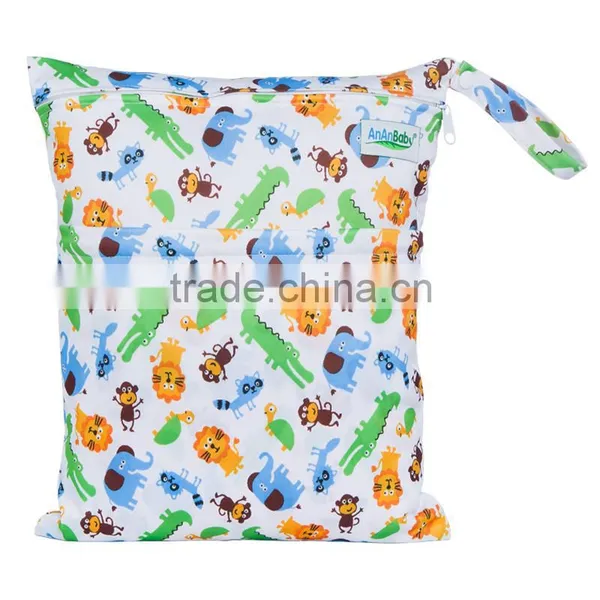 Cheap Wholesale One Zipper Diaper Bags Waterproof Small Pockets Wet Bags photo-5