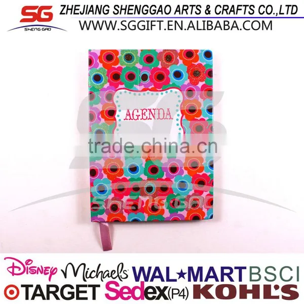 Customized Calender Hardcover Notebook With Ribbon Bookmark