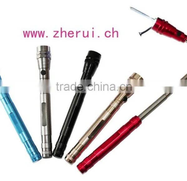 Extendible 3 led telescopic aluminum flash light with lots of magnetic strength