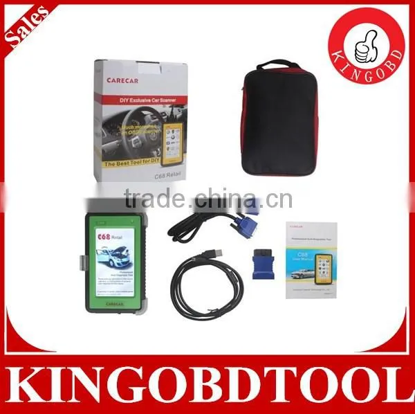 Wonderful!!2014 Top-Rated OBD2 Diagnostic Scanner Original CareCar C68 Retail DIY Professional Auto Diagnostic Tool on Hot Sales