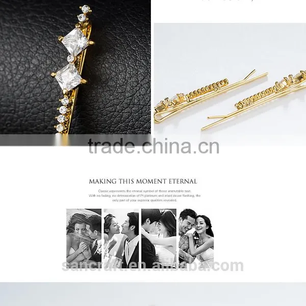 18k Gold Plated Ladies Fancy Metal Hair Clips photo-3