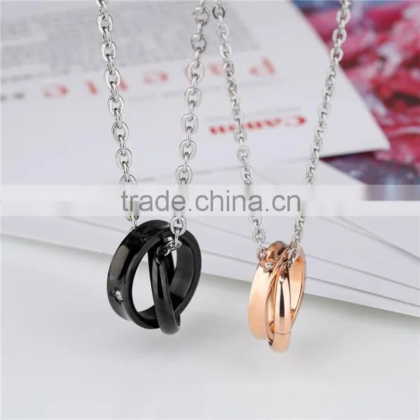 Rose Gold IP Plating Stainless Steel 316L Pendant With Ring photo-2