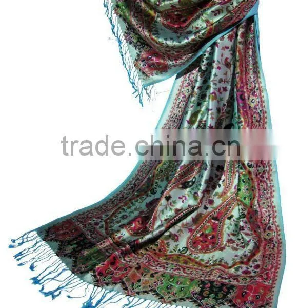 High Quality Multi Color Screen Print Silk Modal Shawls