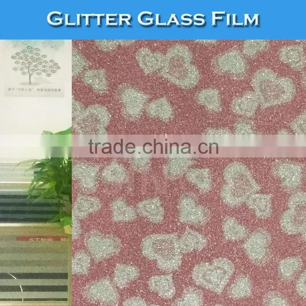 W002 Glitter Diamond Glass Film Self Adhesive Office Window Decoration photo-5