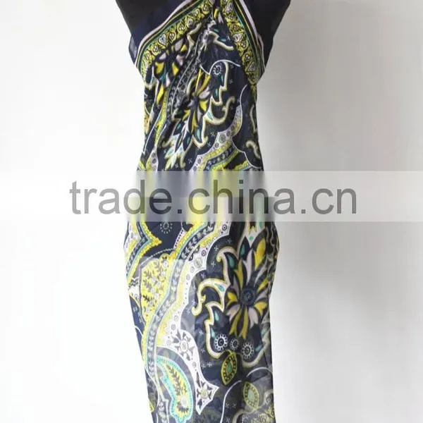 High Quality Mature Design Transparent Polyester Chiffon Sarong Pareo photo-2