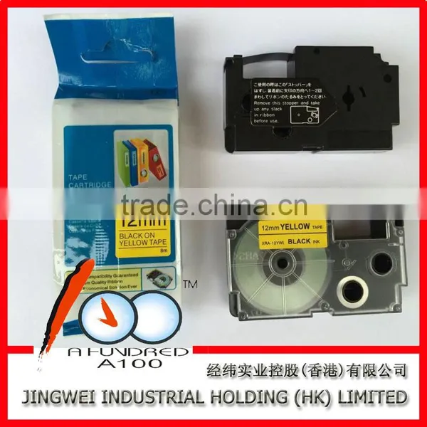 XRA-12WE1 Black on White 12mm Tape Cartridge for Compatible Casio Label Printer Tape Label Ribbon photo-2