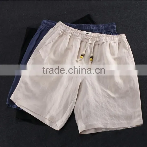 New Summer Fashion Large Size Casual Lace Men White Linen Shorts photo-5