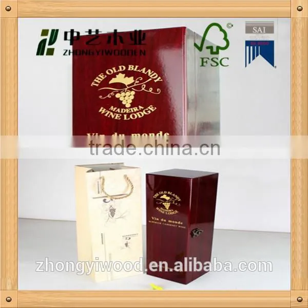 Trade Assurance FSC Unfinished Solid Pine Wood Natural Color Wine Box photo-5
