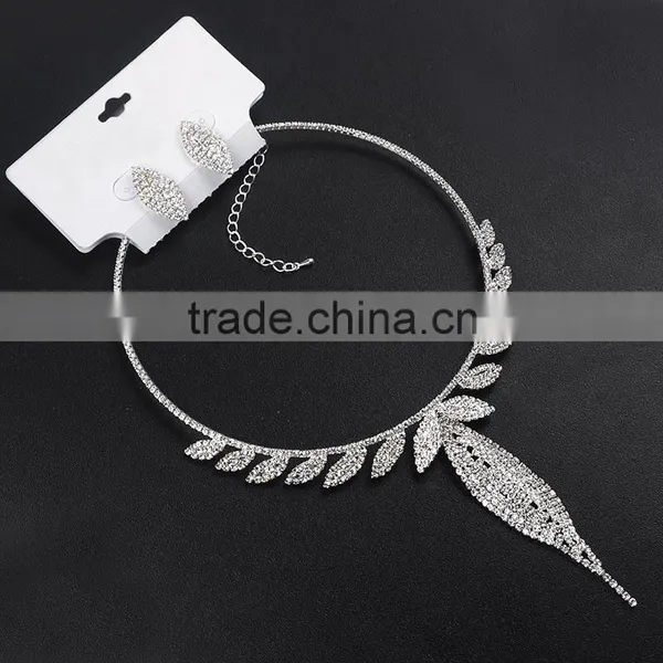 Wedding Jewelry Sets Dubai Bridal Indian Bridal Crystal Necklace Earring Jewelry Set For Bridal Dressing Supplier's Choice photo-5