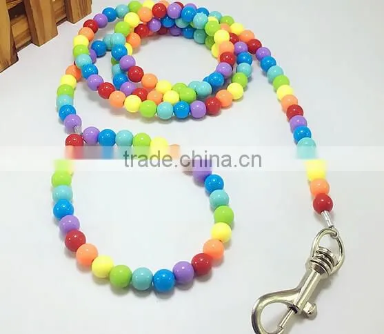 Luxury Pet Cat Dog Collar and Leash Set Colorful Beads Pearl Collar for Small Puppy photo-2