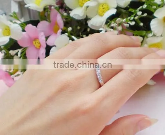 V Chevron Shape Dainty Cubic Zirconia Ring for Women photo-5