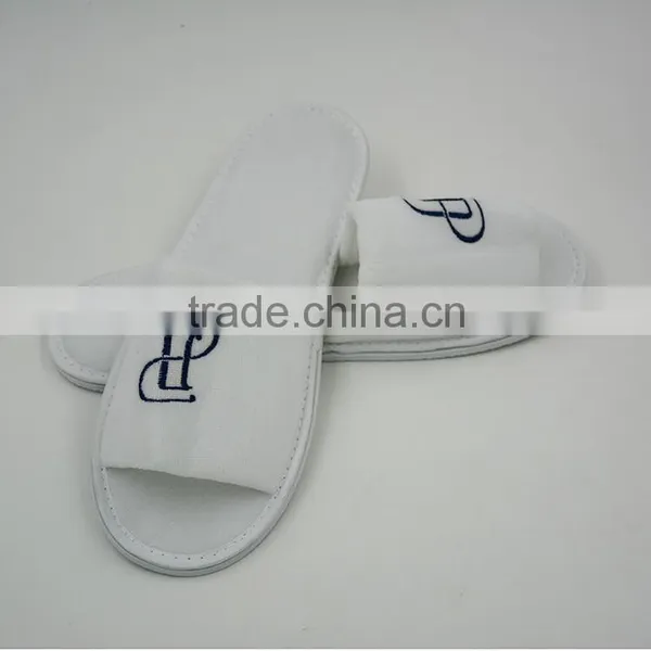 Velvet Slippers, Embroidery LOGO, Open-toed Shoes, Hotel Rooms Disposable Slippers, Photo Graph
