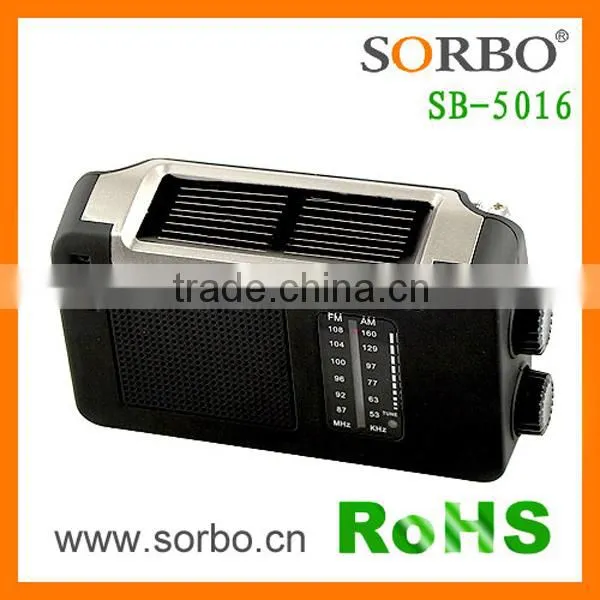 Popular Home Solar AM/FM Radio/Hand Crank Dynamo Flashlight With USB Input photo-6